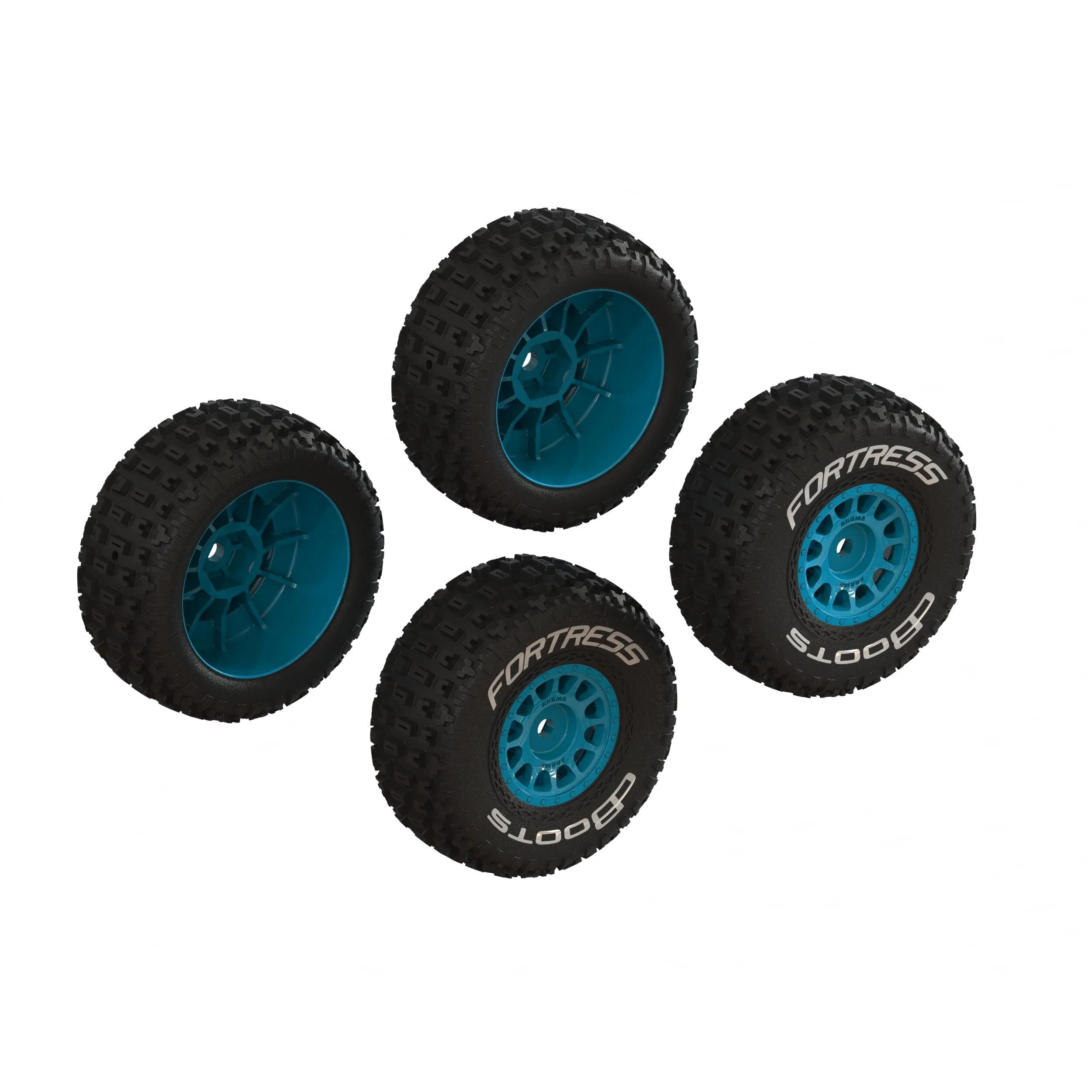 Jeu de pneus dBoots « FORTRESS » collés bleu (2 paires) - ARA-1571