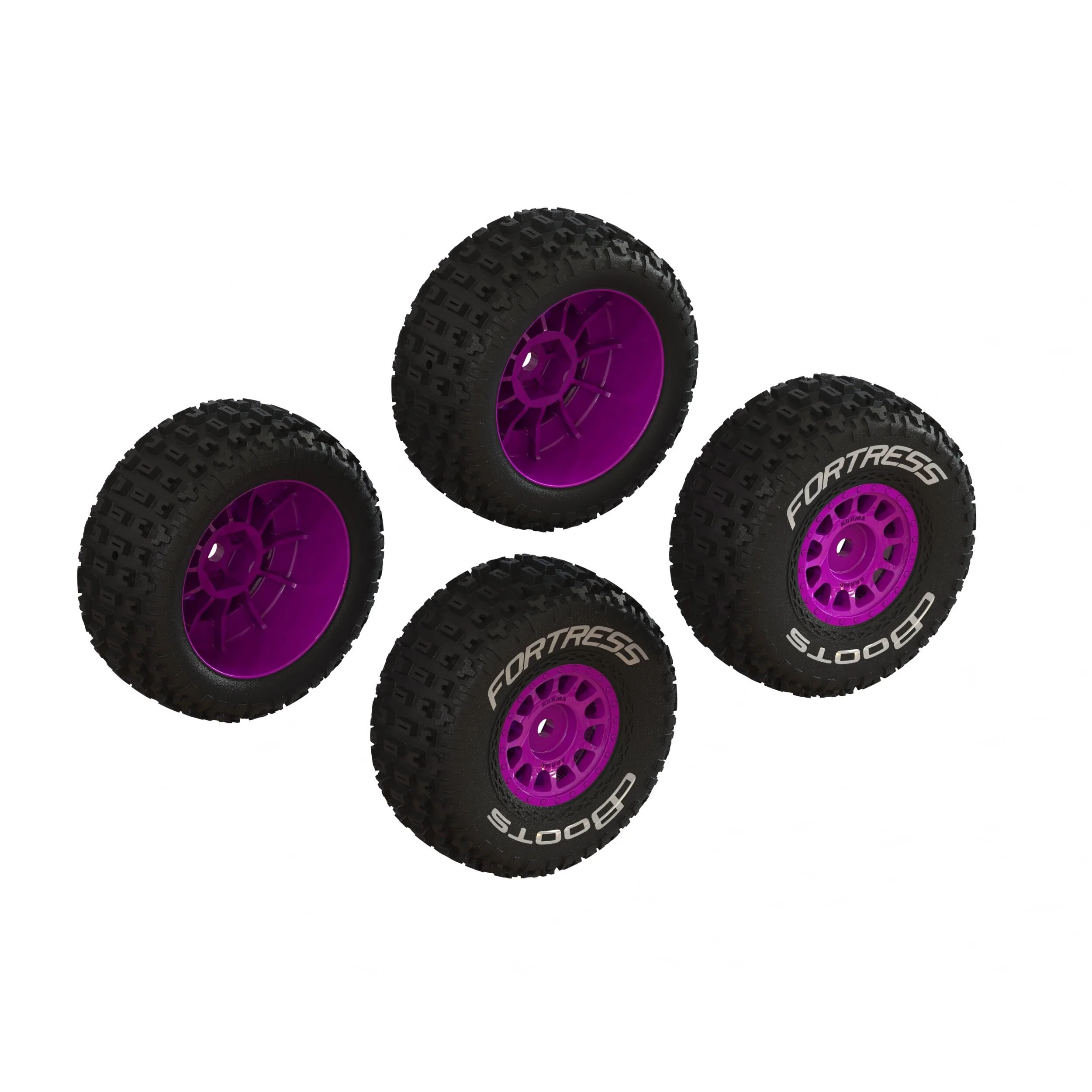 Jeu de pneus dBoots « FORTRESS » collés violet (2 paires) - ARA-1570