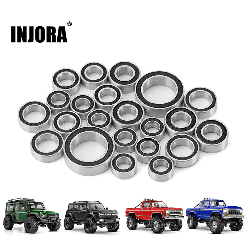 Kit de roulements en acier scellés INJORA pour TRX4M 1/18 (22 pcs) - 4M-03BK