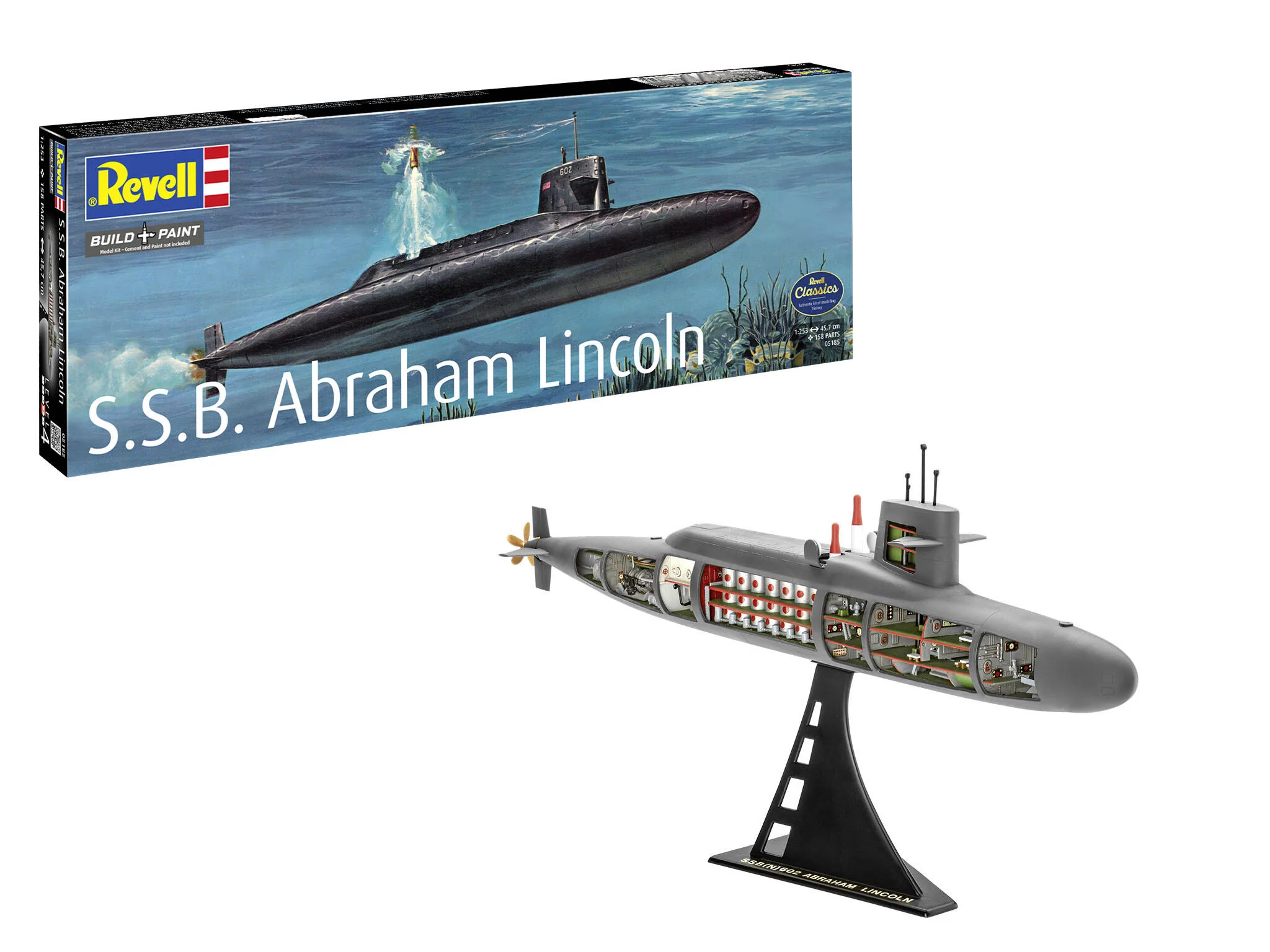 Maquette sous marin Revell 05185 S.S.B. Abraham Lincoln with Interior