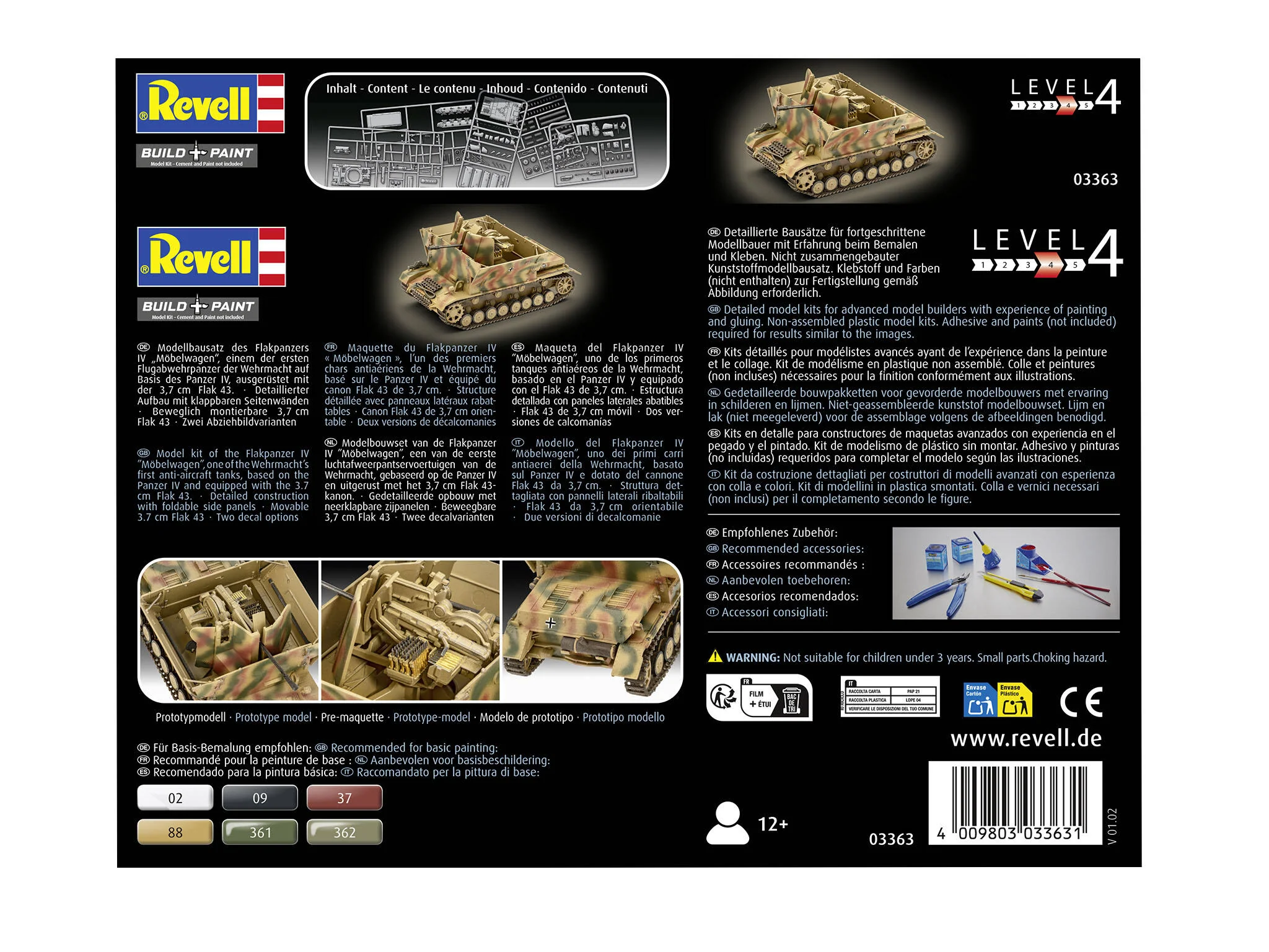 Maquette militaire Revell 03363 Flakpanzer IV - "Möbelwagen" 3,7 cm Flak 43 - Image 6
