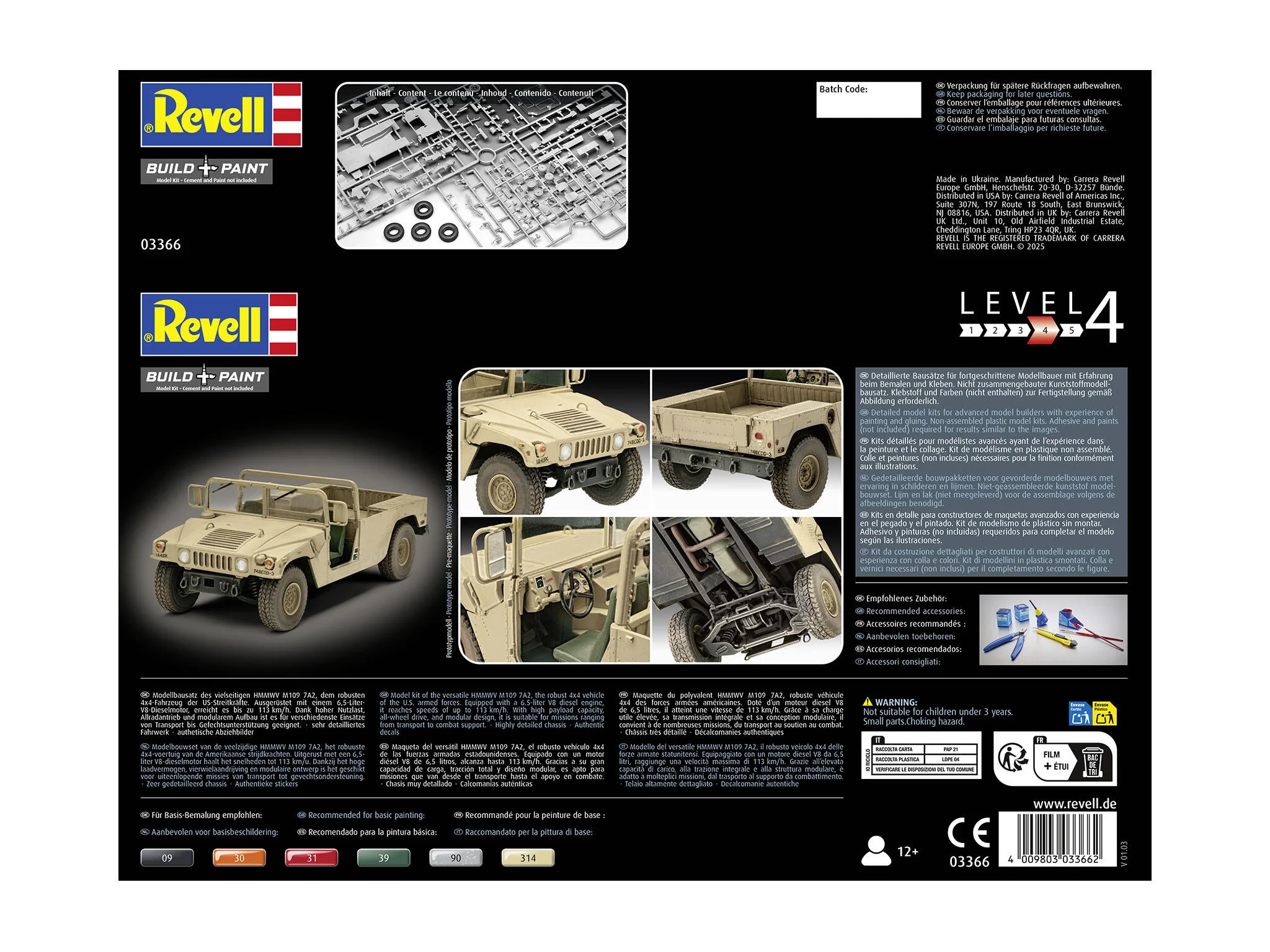 Maquette militaire Revell 03366 HMMWV M109 7A2 - Image 9
