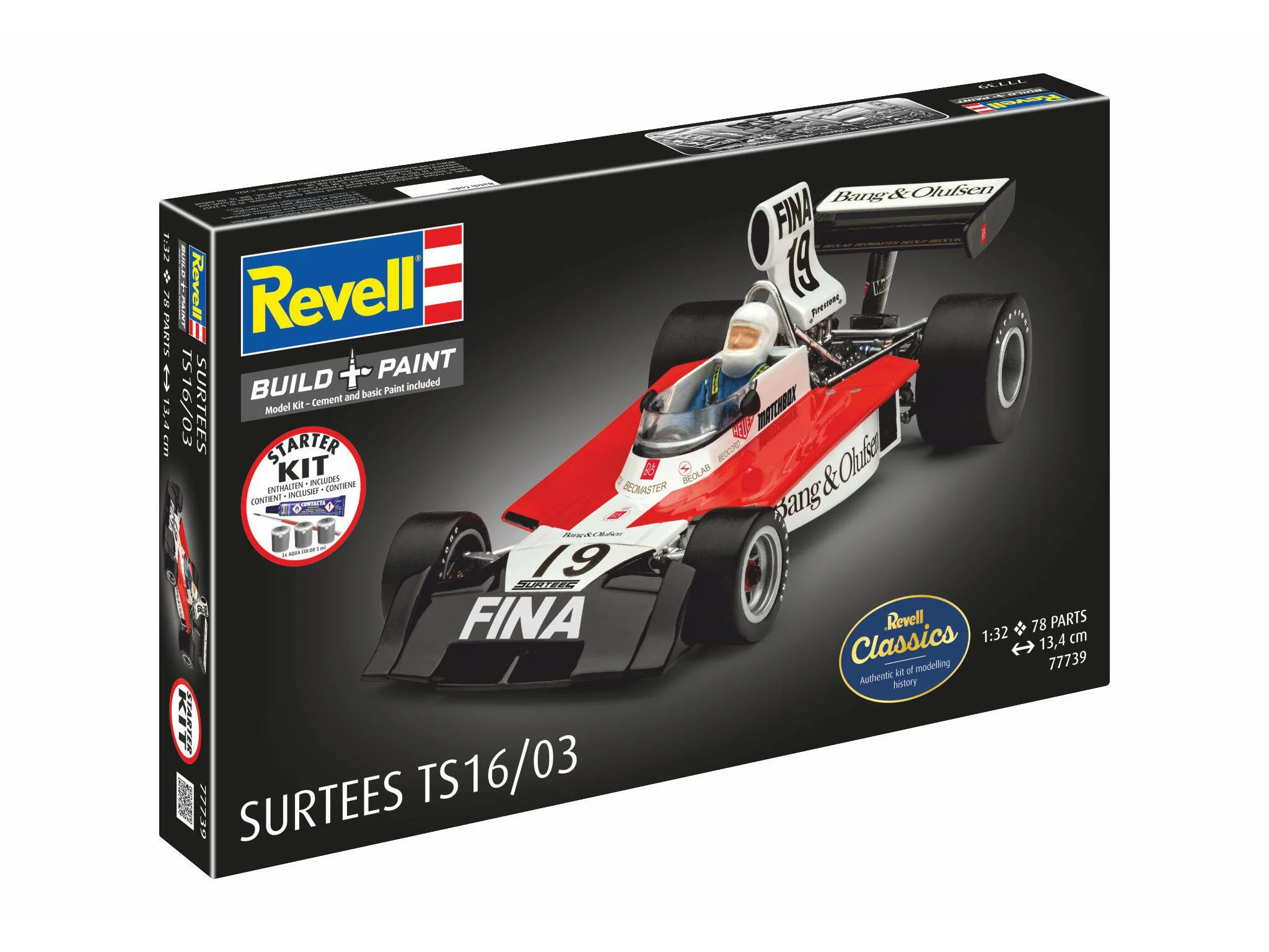 Maquette Revell Starter kit 77739 Surtees TS16/03 avec accessoires de base - Image 3