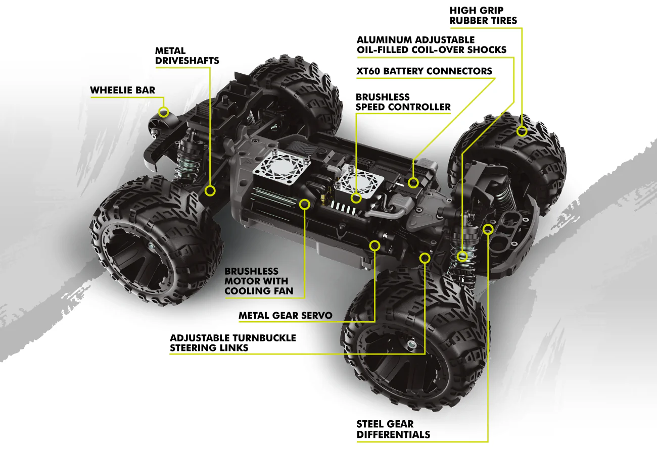 Maverick 151002 QBIT Monster truck 1/16 version brushless PRO 80km/h - Image 3