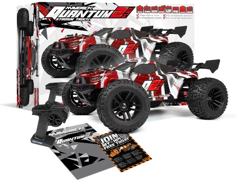 Pack 3S - Maverick Quantum2 XT Flux brushless 1/10 Rouge - 70km/h - Image 2