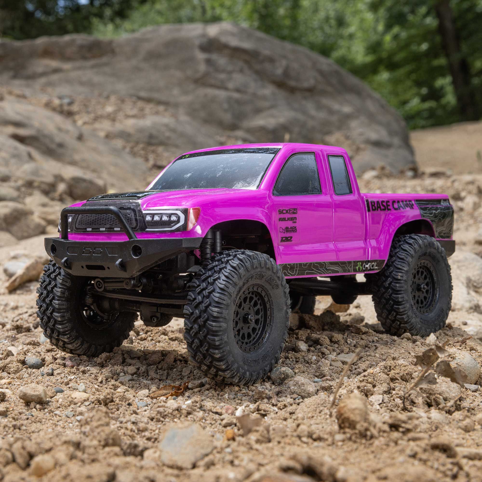 Mini rock crawler SCX24 Base Camp 4WD 1/24 charbon RTR rose - AXI-1219T3 - Image 9