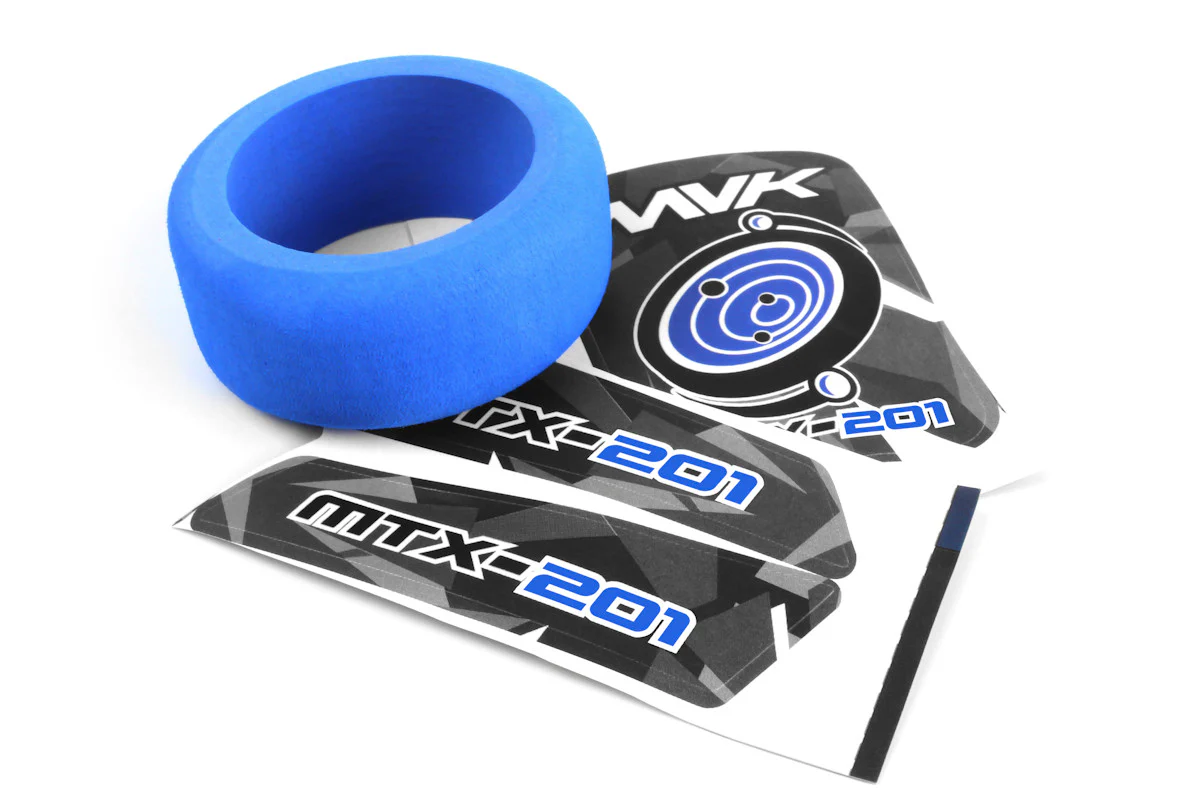 Mousse et décalcomanies pour roue d'émetteur MTX-201 (bleu) MV150751 - Maverick Doha