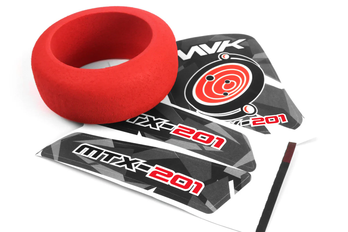 Mousse et décalcomanies pour roue d'émetteur MTX-201 (Rouge) MV150752 - Maverick Doha