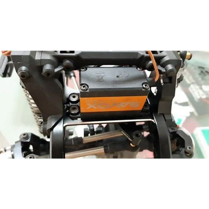 Option TRX4 SAMIX - Support de servo réglable croisé avant noir (comprend 4 pièces de col servo) Traxxas TRX-4 - Image 2