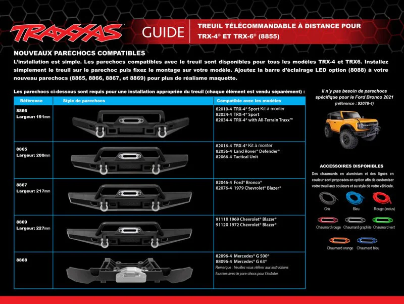 Pare-chocs pour treuil TRX4 Defender / Tactical - Traxxas 8865 - Image 2