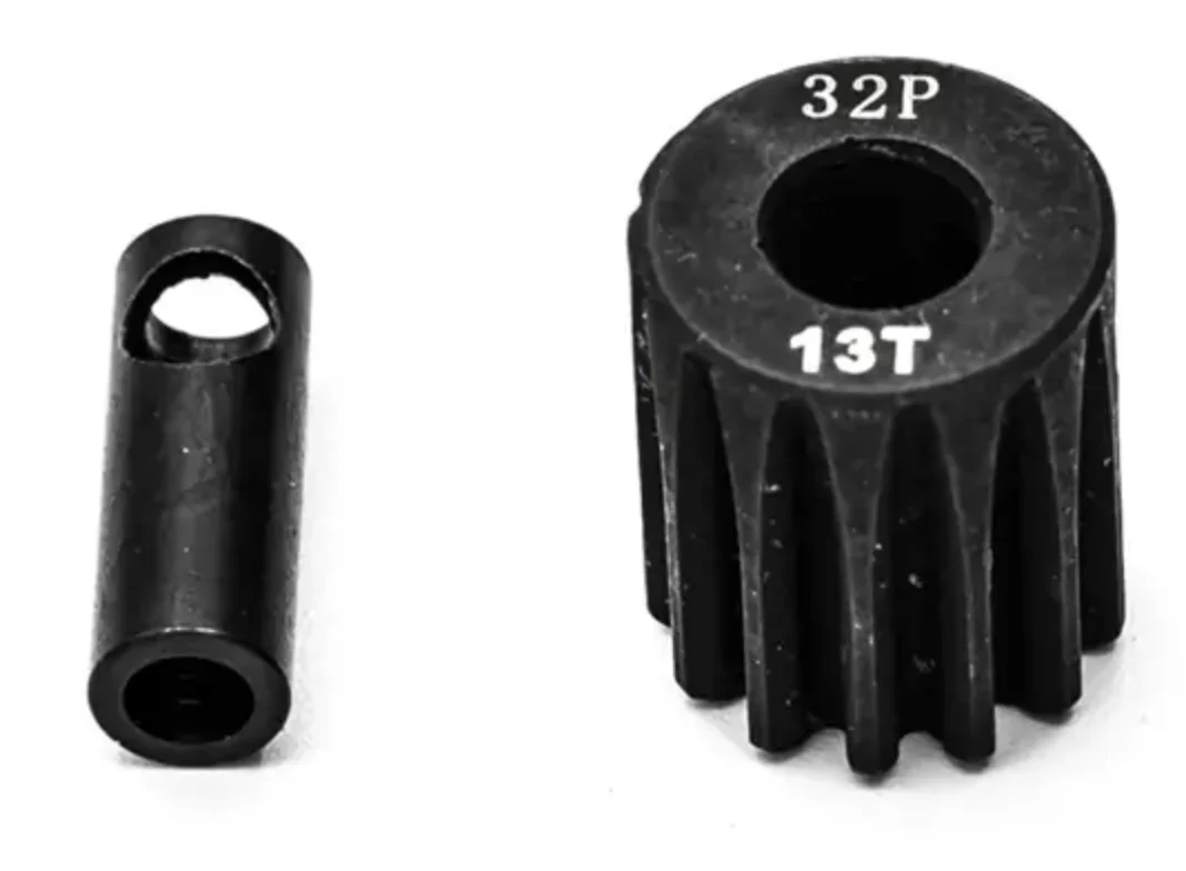 Pignon moteur 32dp ø5mm + adaptateur 3,17mm 13 dents en acier - KN-183213
