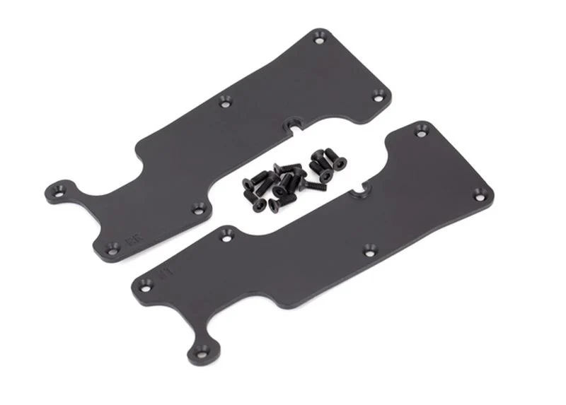 Plaques protections de triangles arrieres noires Traxxas sledge 9634