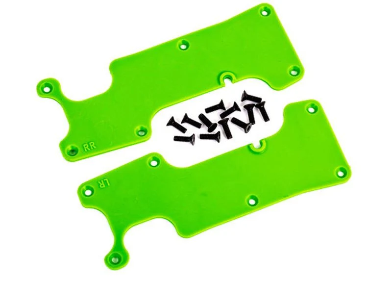 Plaques protections de triangles arrieres vertes Traxxas sledge 9634G