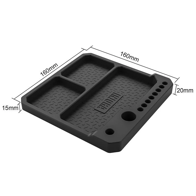 Plateau de pièces en silicone INJORA avec support à outils (160 x 160 mm) - TOOL-66 - Image 6