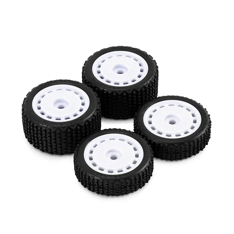 Pneus et roues pré-montés blanc INJORA pour buggy Losi Micro-B 1/24 - MBT01-WH - Image 6