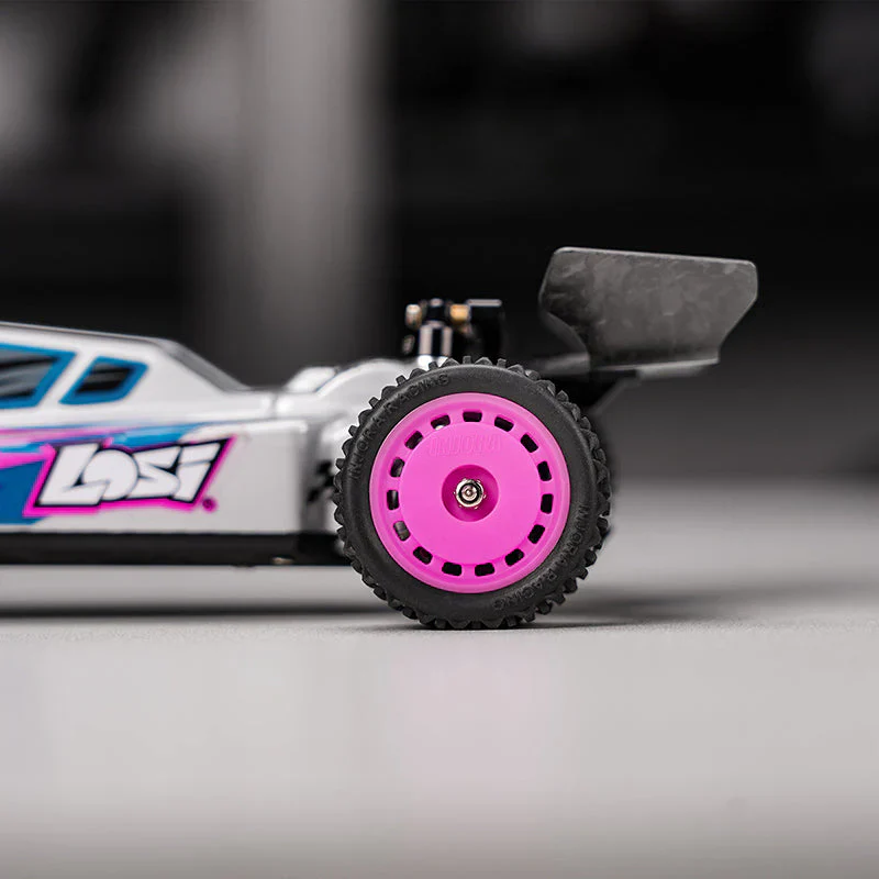 Pneus et roues pré-montés magenta INJORA pour buggy Losi Micro-B 1/24 - MBT01-MA - Image 3