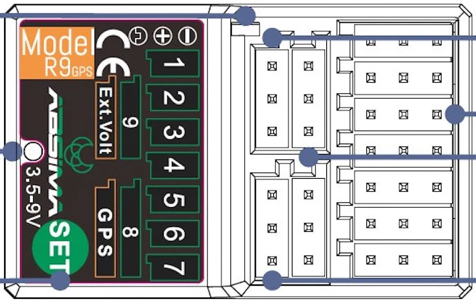 Récepteur 9 voies R9GPS" 2.4GHz - 2020023" - Image 2