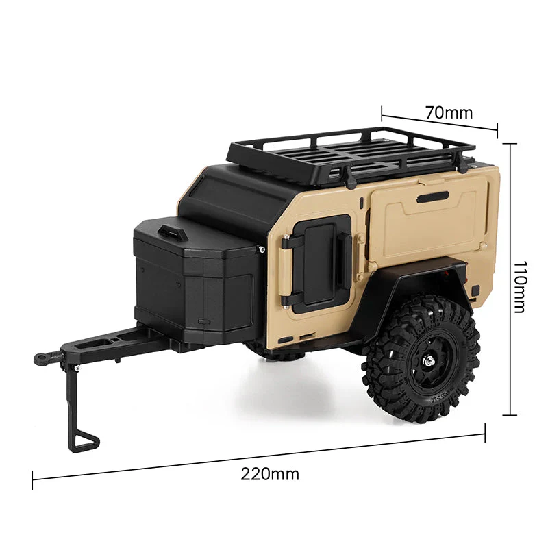 Remorque tout-terrain INJORA pour crawler 1/18 et 1/24 TRX4M SCX24 - DG-TC10YE - Image 3