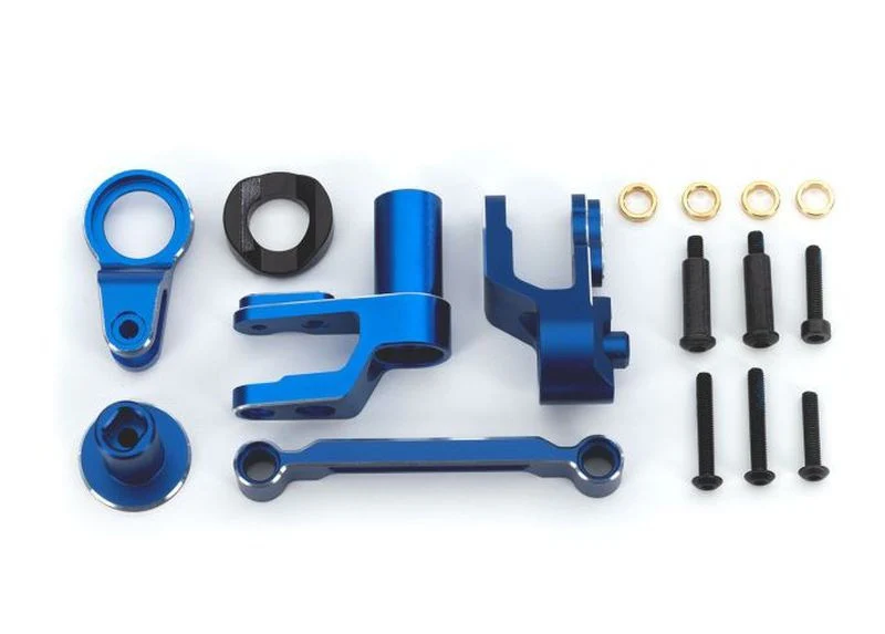 Renvoi de sauve-servo + sauve-servo anodises bleu – maxx slash 10246