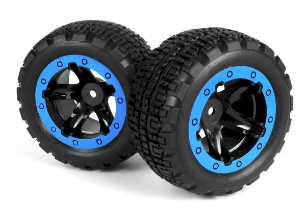 2 Roues Blackzon Slyder ST / Pneus assemblés 1/16 (bleu/noir) - 540109
