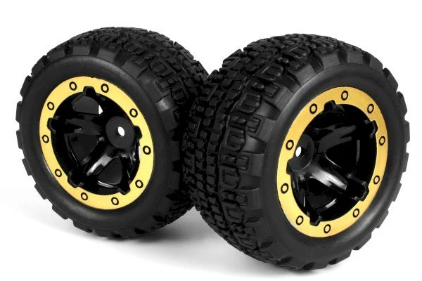 2 Roues Blackzon Slyder ST / Pneus assemblés 1/16 (or/noir) - 540095
