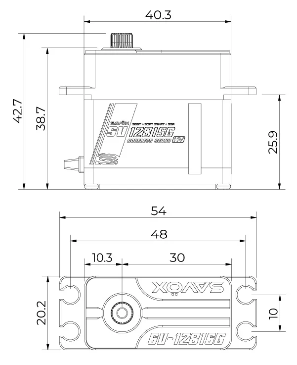 Savox Servo SV-1281SG Servo 60Kg 0.14s HV Alu Métal - Image 6