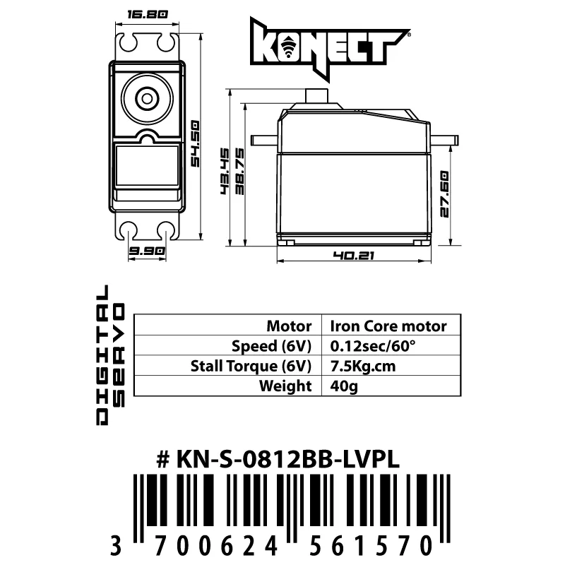 Servo direction 1/10 Standard Digital 6kg - Image 3