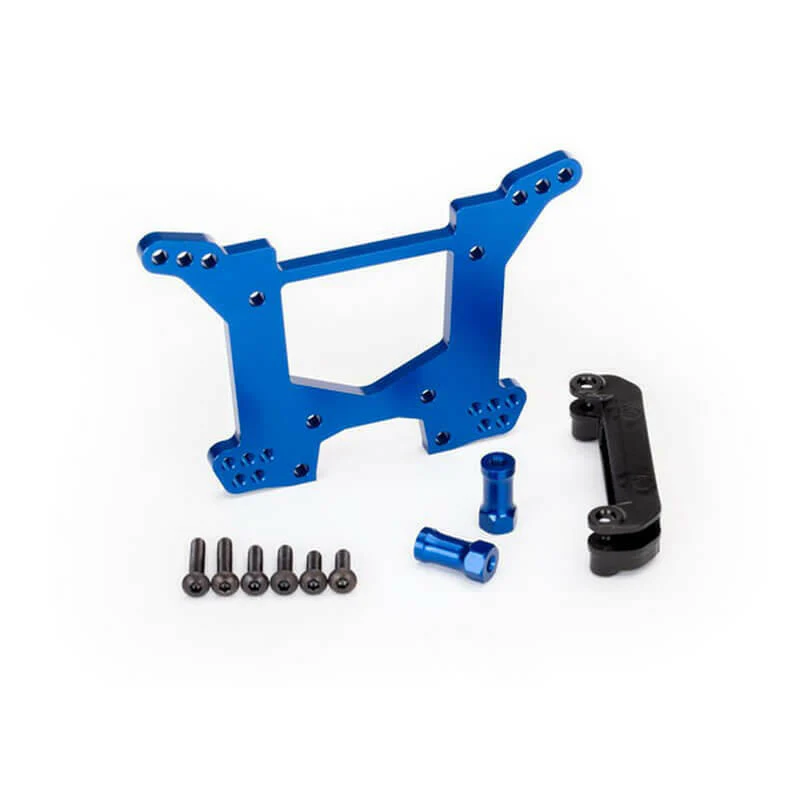 Support d'amortisseurs ARR Alu bleu Rustler 4x4 VXL Traxxas 6738X