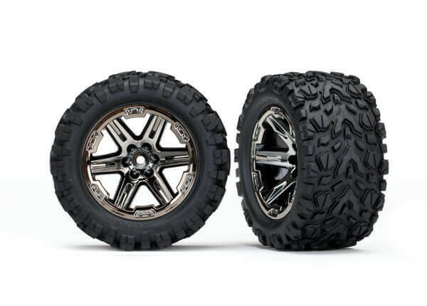 Traxxas 2 roues 2.8 RXT Black chrome AV et ARR Rustler 4x4 VXL 6773X
