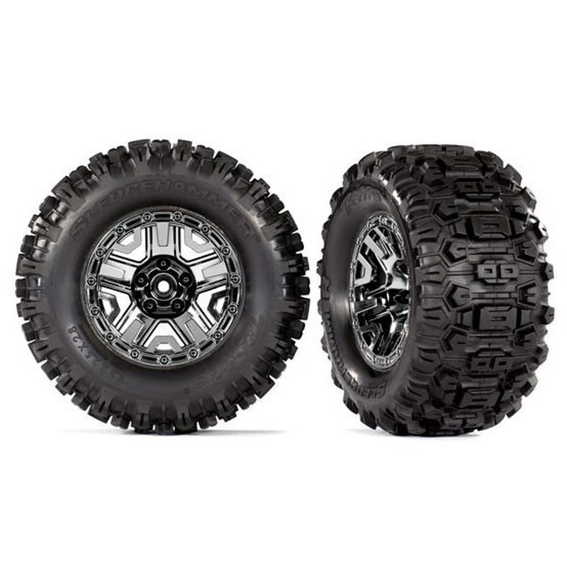 Traxxas 2 roues Hoss Sledgehammer Noir / Chrome 2.8 9072"