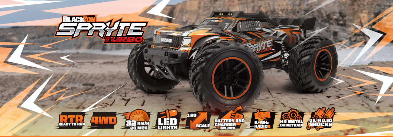 Truck télécommandé 4WD Blackzon Spryte ST Turbo 1/20 RTR orange - Image 10