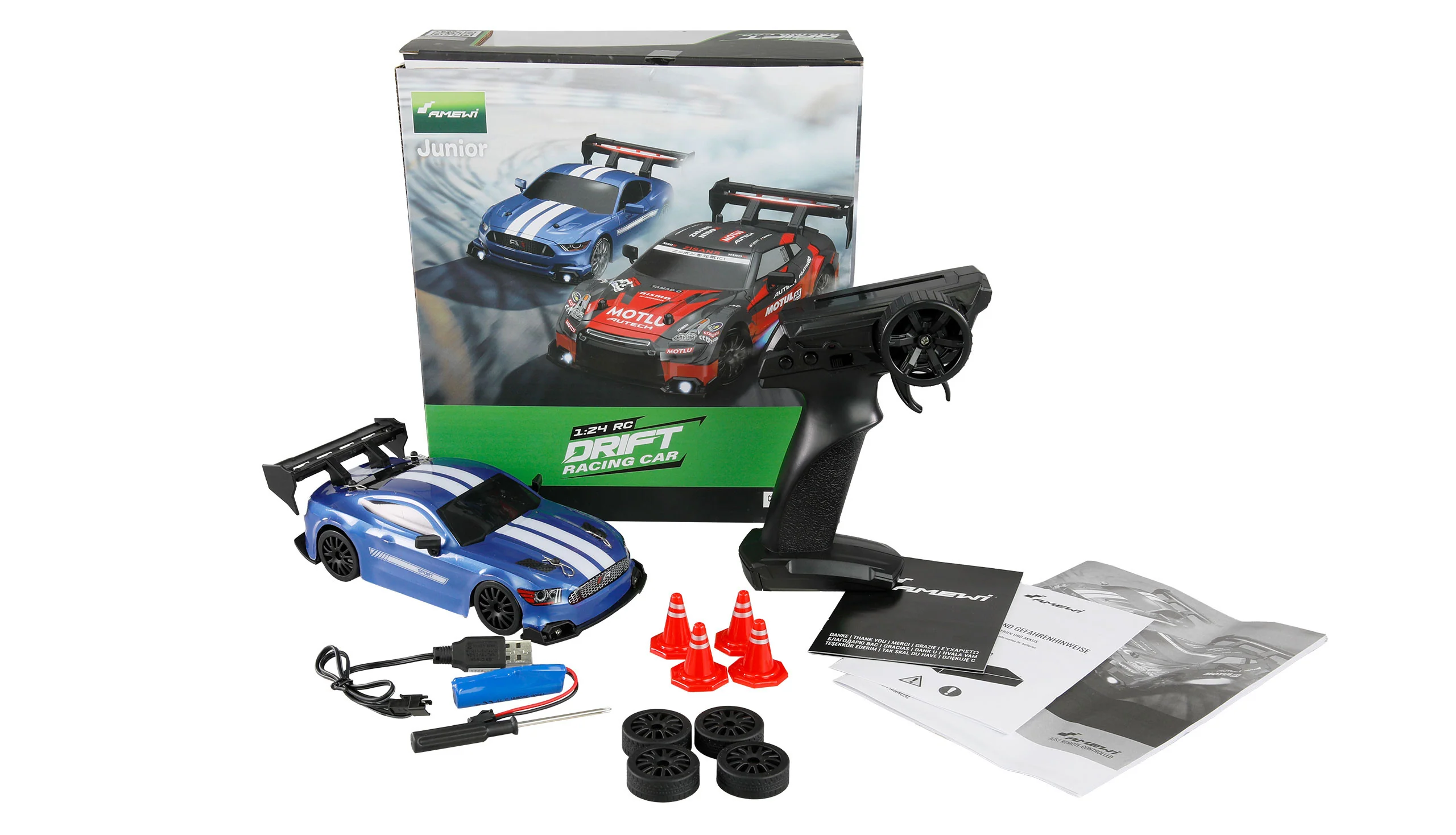 Voiture de course Drift 4WD 1/24 RTR bleu - 21111 - Image 2