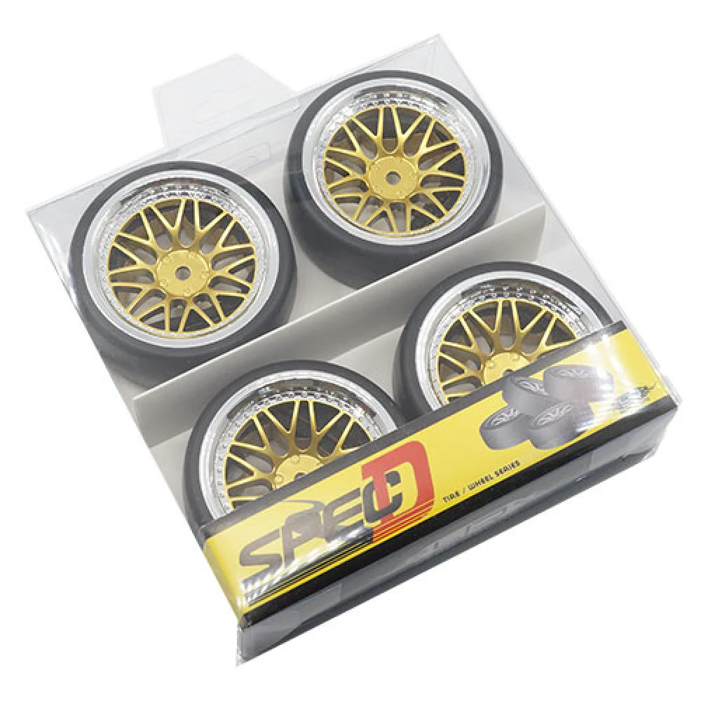 Yeah Racing 4 roues AV/ARR gold avec Pneus pour 1/10 Drift - Image 2