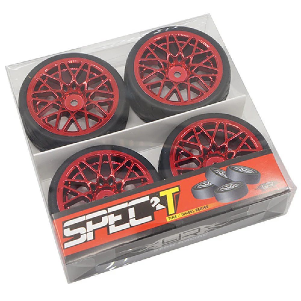 Yeah Racing 4 roues AV/ARR rouge avec Pneus pour 1/10 Touring - Image 2